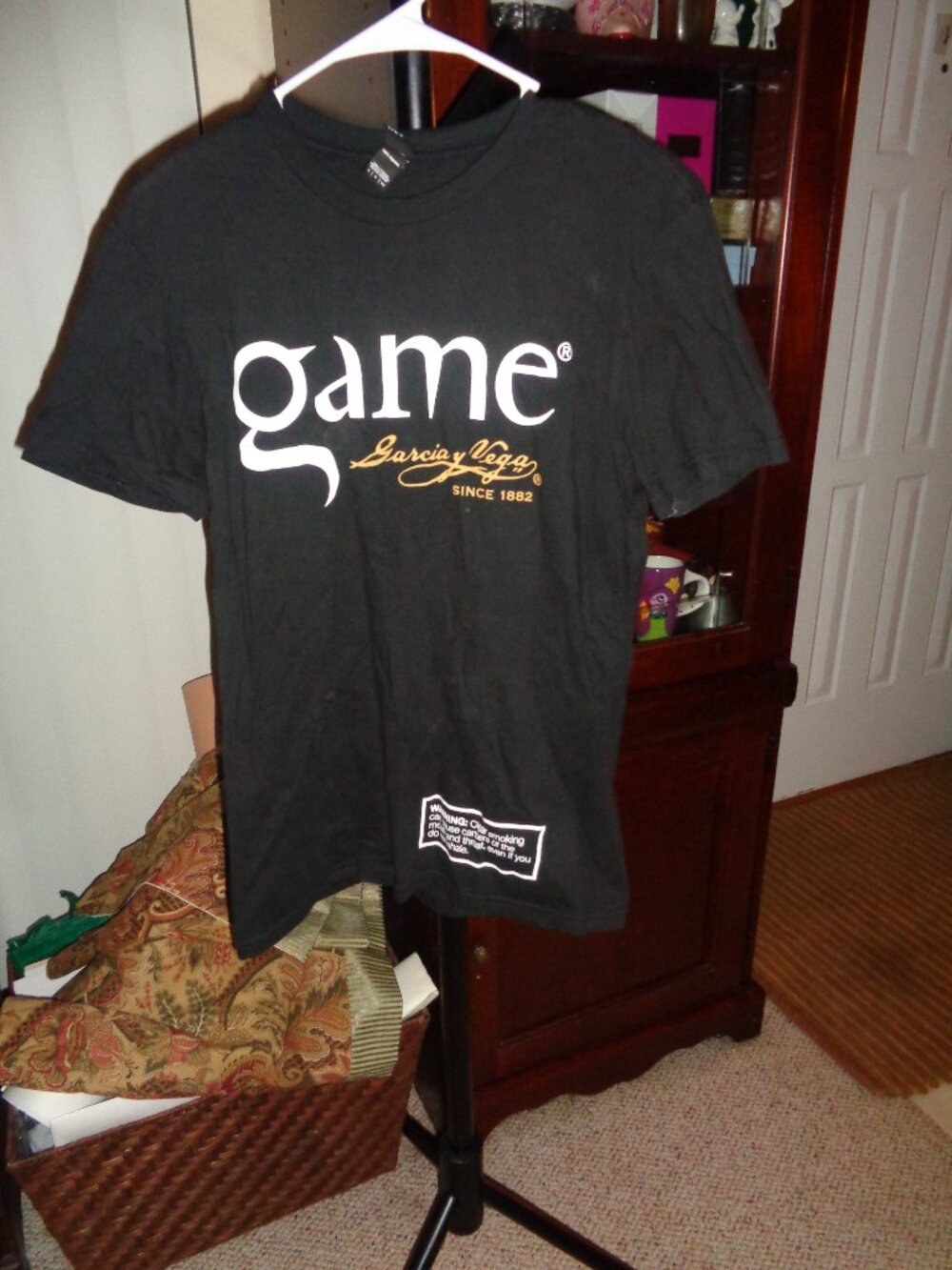 Black Game Cigar T-Shirt Garcia y Vega 1882 100% Cotton Small
